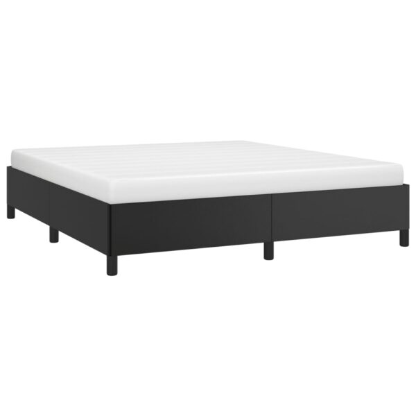 vidaXL Bed Frame Black 76"x79.9" King Faux Leather - Image 3