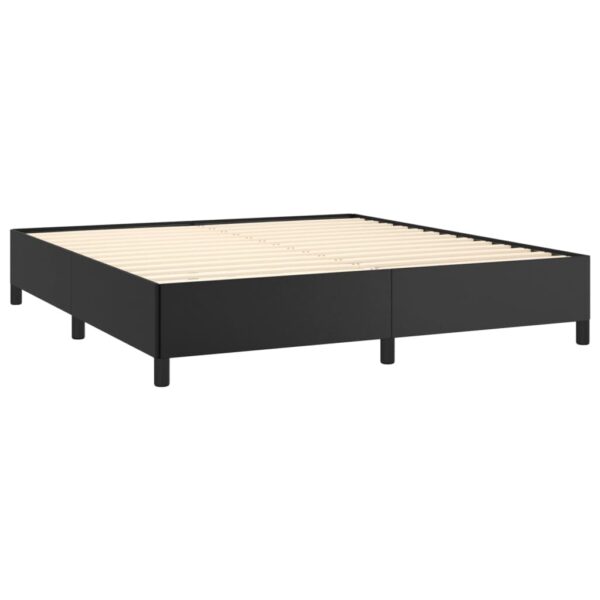 vidaXL Bed Frame Black 76"x79.9" King Faux Leather - Image 4