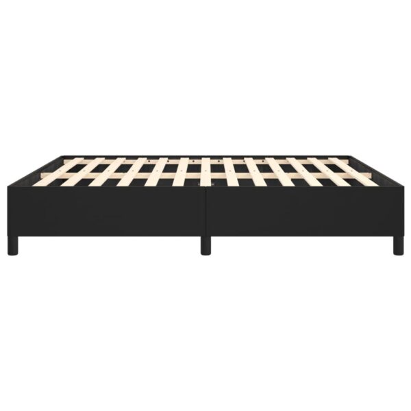 vidaXL Bed Frame Black 76"x79.9" King Faux Leather - Image 6