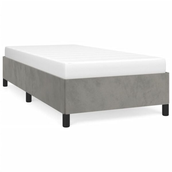 vidaXL Bed Frame Light Gray 39.4"x74.8" Twin Velvet - Image 2