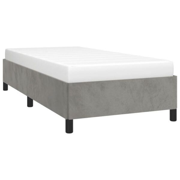 vidaXL Bed Frame Light Gray 39.4"x74.8" Twin Velvet - Image 3