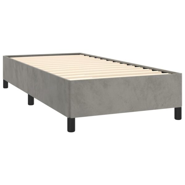 vidaXL Bed Frame Light Gray 39.4"x74.8" Twin Velvet - Image 4