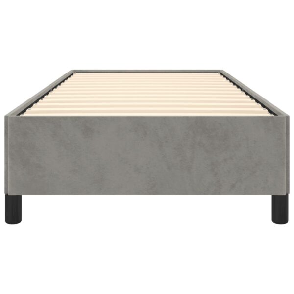 vidaXL Bed Frame Light Gray 39.4"x74.8" Twin Velvet - Image 5