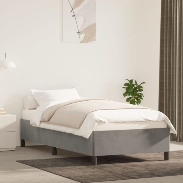 vidaXL Bed Frame Light Gray 39.4"x74.8" Twin Velvet