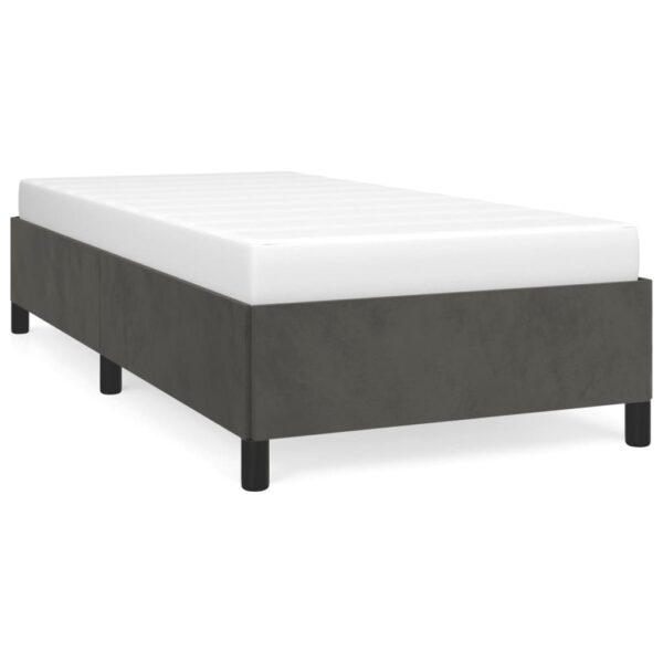 vidaXL Bed Frame Dark Gray 39.4"x74.8" Twin Velvet - Image 2