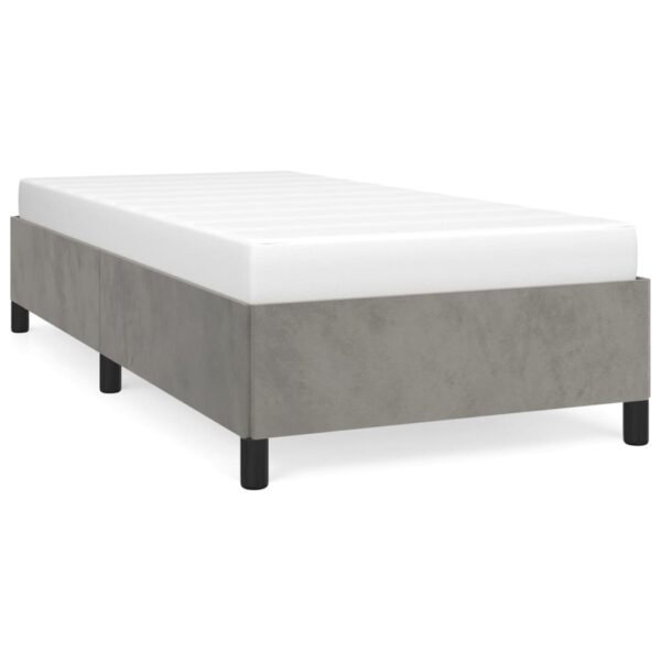 vidaXL Bed Frame Light Gray 39.4"x79.9" Twin XL Velvet - Image 2