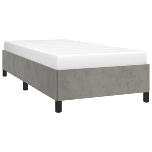 vidaXL Bed Frame Light Gray 39.4"x79.9" Twin XL Velvet - Image 3