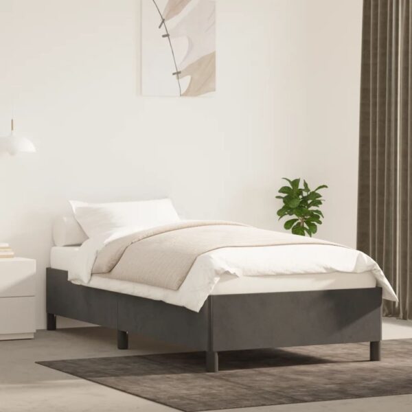 vidaXL Bed Frame Dark Gray 39.4"x79.9" Twin XL Velvet