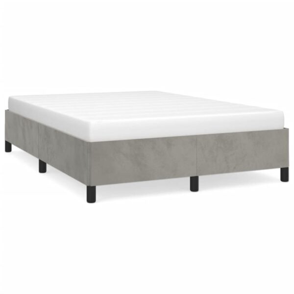 vidaXL Bed Frame Light Gray 53.9"x74.8" Full Velvet - Image 2