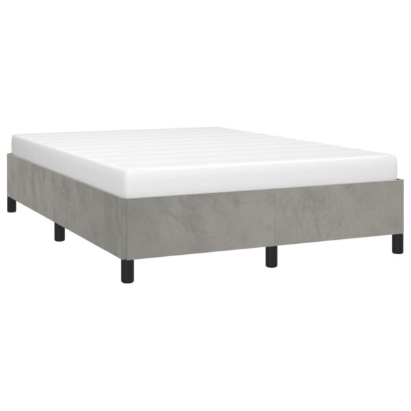 vidaXL Bed Frame Light Gray 53.9"x74.8" Full Velvet - Image 3