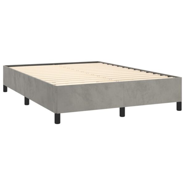 vidaXL Bed Frame Light Gray 53.9"x74.8" Full Velvet - Image 4