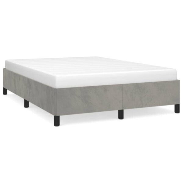 vidaXL Bed Frame Light Gray 59.8"x79.9" Queen Velvet - Image 2