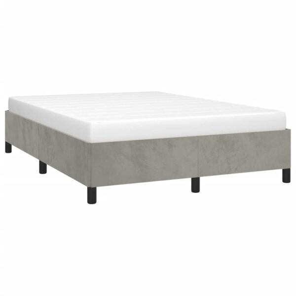 vidaXL Bed Frame Light Gray 59.8"x79.9" Queen Velvet - Image 3