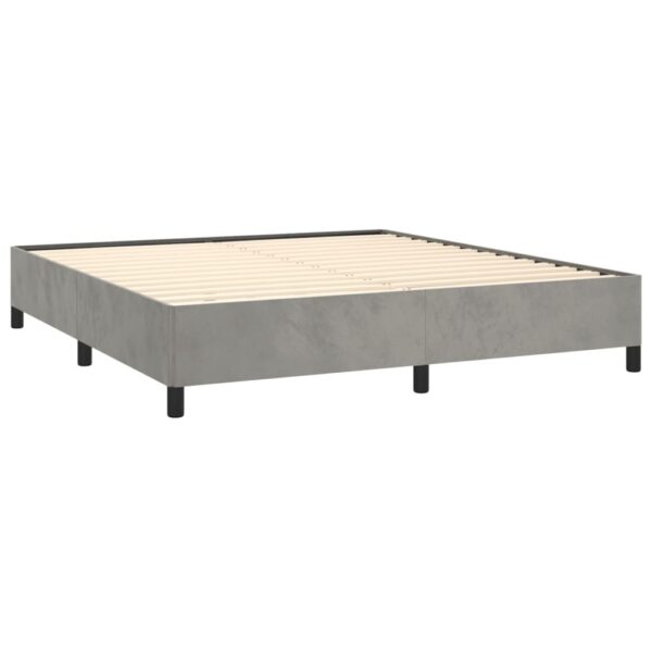 vidaXL Bed Frame Light Gray 59.8"x79.9" Queen Velvet - Image 4