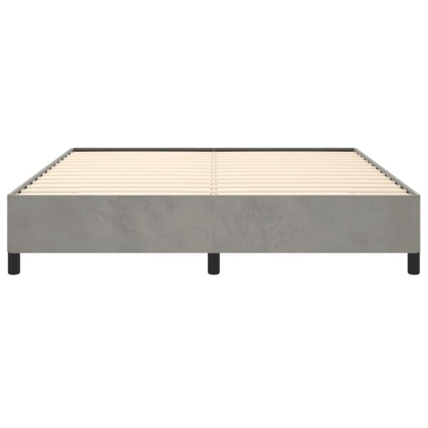 vidaXL Bed Frame Light Gray 59.8"x79.9" Queen Velvet - Image 5