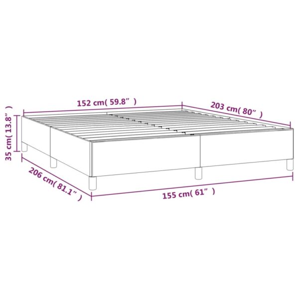 vidaXL Bed Frame Light Gray 59.8"x79.9" Queen Velvet - Image 9