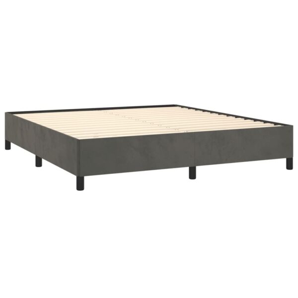 vidaXL Bed Frame Dark Gray 59.8"x79.9" Queen Velvet - Image 4