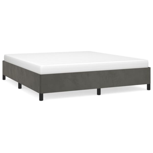 vidaXL Bed Frame Dark Gray 72"x83.9" California King Velvet - Image 2