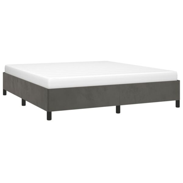 vidaXL Bed Frame Dark Gray 72"x83.9" California King Velvet - Image 3