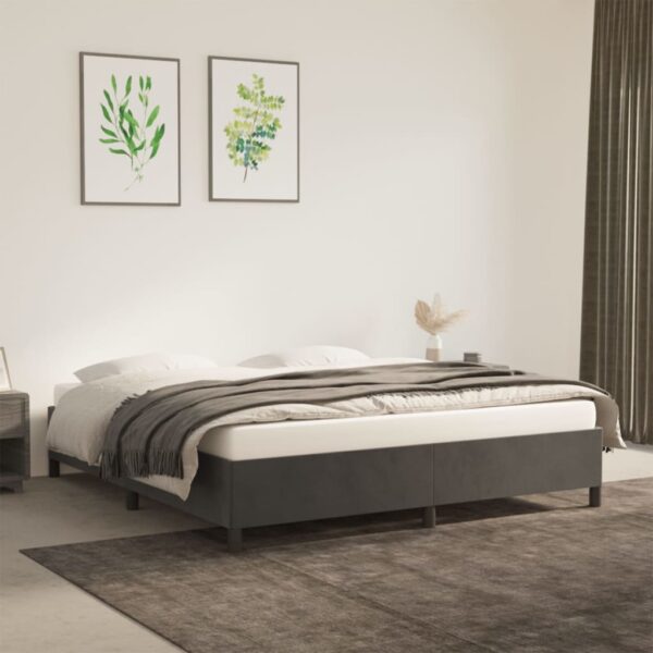 vidaXL Bed Frame Dark Gray 72"x83.9" California King Velvet