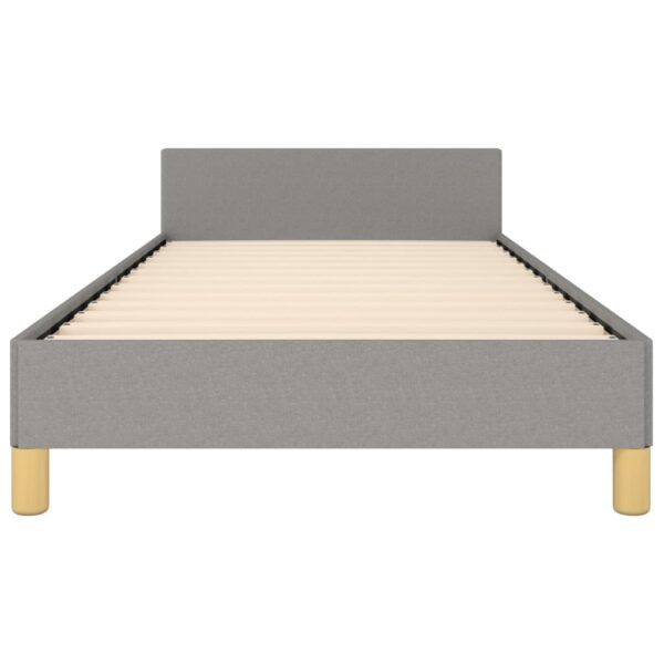 vidaXL Bed Frame with Headboard Light Gray 39.4"x74.8" Twin Fabric - Image 5