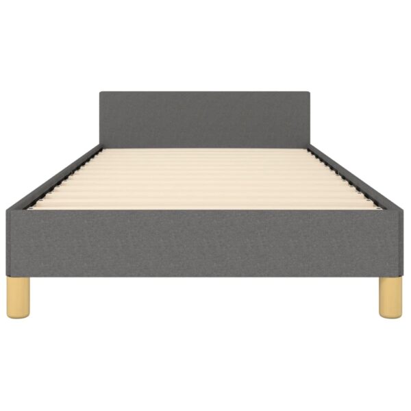 vidaXL Bed Frame with Headboard Dark Gray 39.4"x74.8" Twin Fabric - Image 5