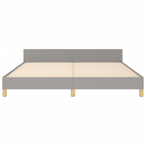 vidaXL Bed Frame with Headboard Light Gray 76"x79.9" King Fabric - Image 5