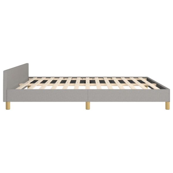 vidaXL Bed Frame with Headboard Light Gray 76"x79.9" King Fabric - Image 6