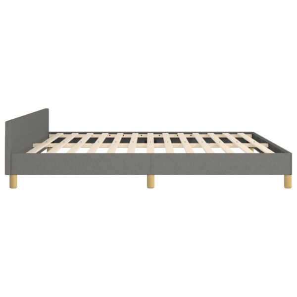 vidaXL Bed Frame with Headboard Dark Gray 76"x79.9" King Fabric - Image 6