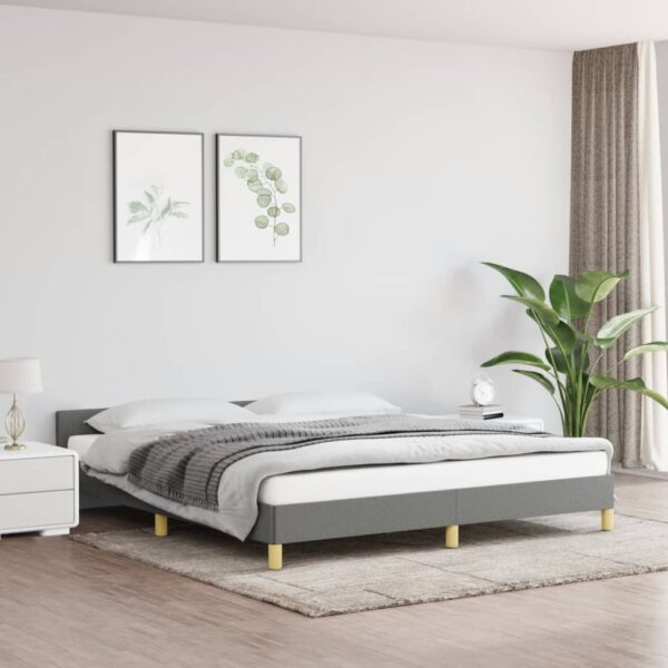 vidaXL Bed Frame with Headboard Dark Gray 76"x79.9" King Fabric