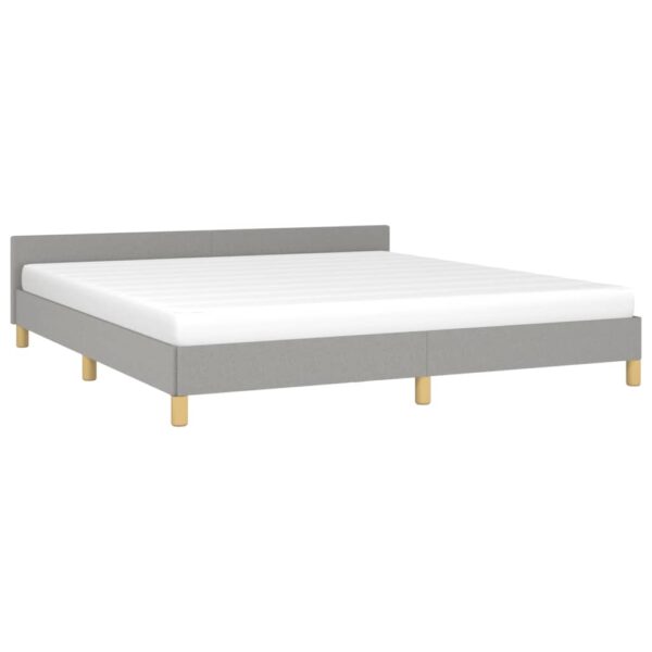 vidaXL Bed Frame with Headboard Light Gray 72"x83.9" California King Fabric - Image 3