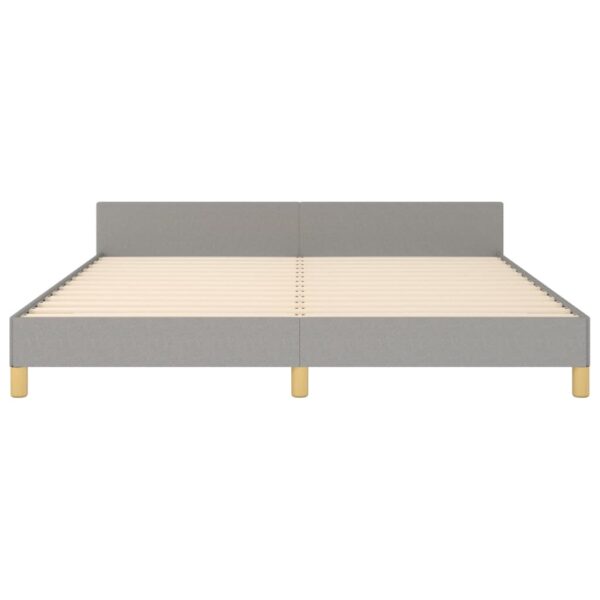 vidaXL Bed Frame with Headboard Light Gray 72"x83.9" California King Fabric - Image 5