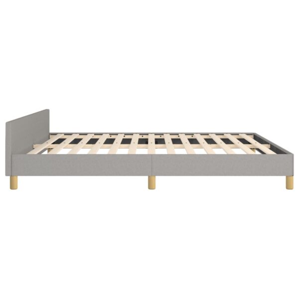 vidaXL Bed Frame with Headboard Light Gray 72"x83.9" California King Fabric - Image 6