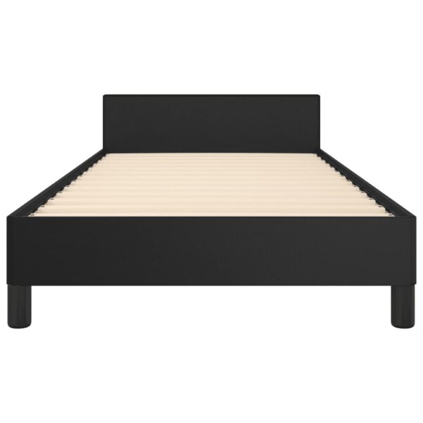 vidaXL Bed Frame with Headboard Black 39.4"x74.8" Twin Faux Leather - Image 5