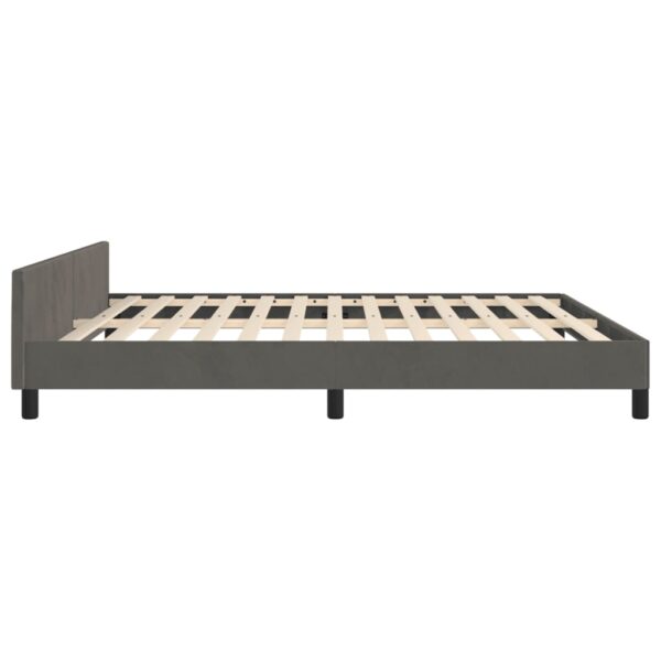 vidaXL Bed Frame with Headboard Dark Gray 76"x79.9" King Velvet - Image 6