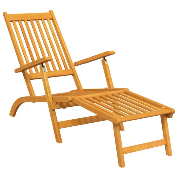 vidaXL Patio Deck Chairs with Footrests 2 pcs Solid Wood Acacia - Image 3