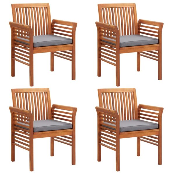 vidaXL Patio Dining Chairs with Cushions 4 pcs Solid Wood Acacia - Image 8