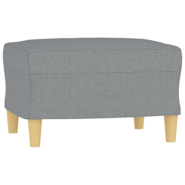 vidaXL Footstool Light Gray 23.6"x19.7"x16.1" Fabric - Image 2