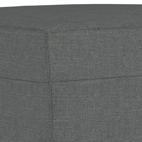 vidaXL Footstool Dark Gray 27.6"x21.7"x16.1" Fabric - Image 5