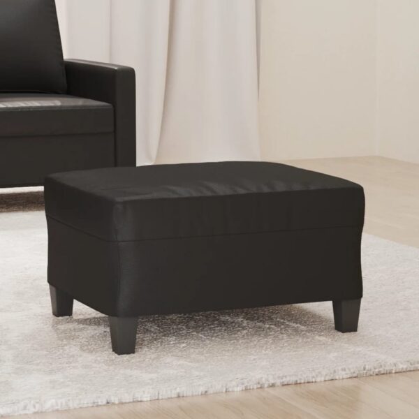 vidaXL Footstool Black 27.6"x21.7"x16.1" Faux Leather