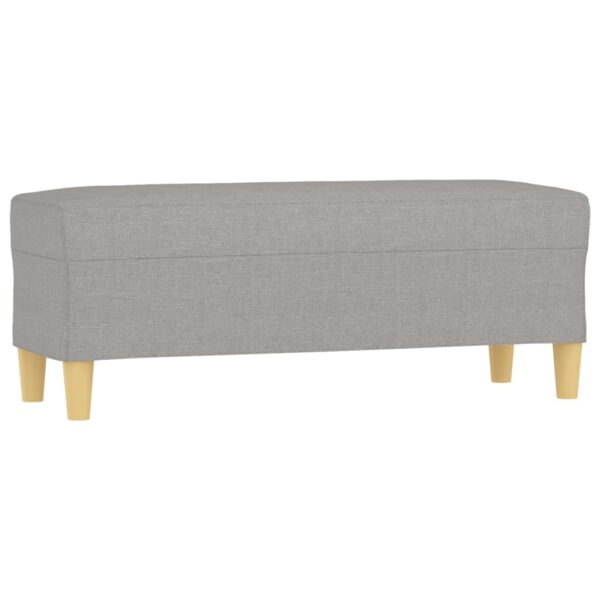 vidaXL Bench Light Gray 39.4"x13.8"x16.1" Fabric - Image 2