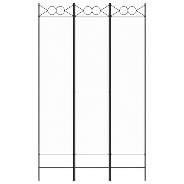 vidaXL 3-Panel Room Divider White 47.2"x78.7" Fabric - Image 3