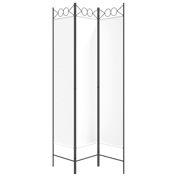 vidaXL 3-Panel Room Divider White 47.2"x78.7" Fabric - Image 4