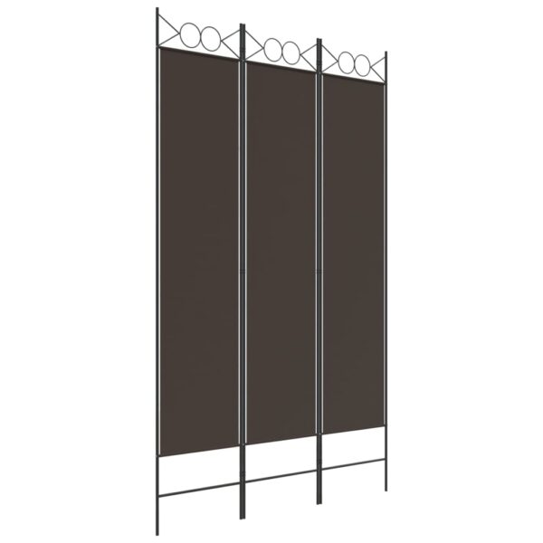 vidaXL 3-Panel Room Divider Brown 47.2"x78.7" Fabric - Image 2