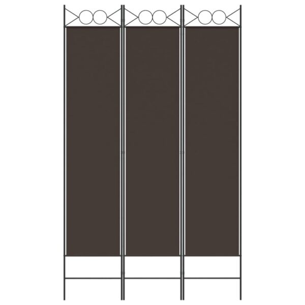 vidaXL 3-Panel Room Divider Brown 47.2"x78.7" Fabric - Image 3