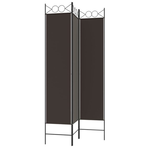 vidaXL 3-Panel Room Divider Brown 47.2"x78.7" Fabric - Image 4