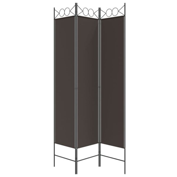 vidaXL 3-Panel Room Divider Brown 47.2"x78.7" Fabric - Image 5