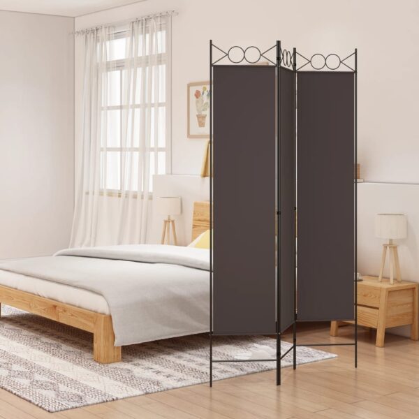 vidaXL 3-Panel Room Divider Brown 47.2"x78.7" Fabric