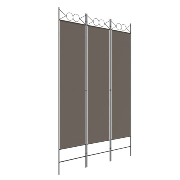 vidaXL 3-Panel Room Divider Anthracite 47.2"x78.7" Fabric - Image 2