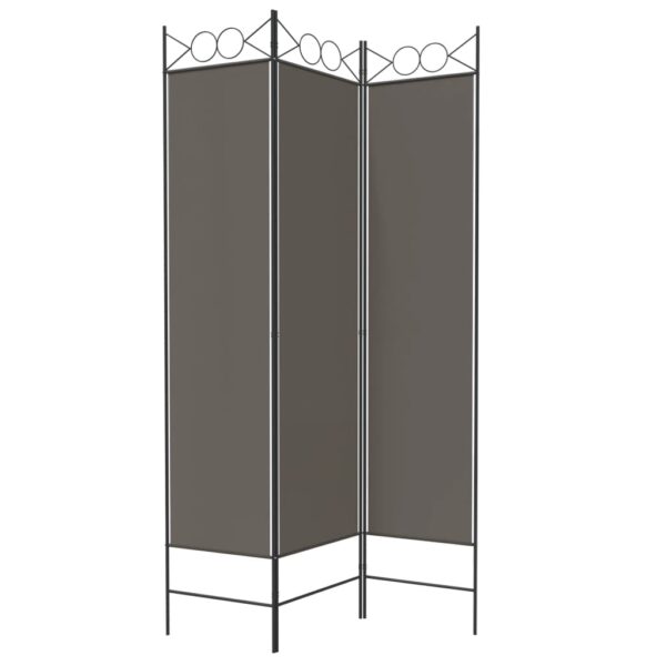 vidaXL 3-Panel Room Divider Anthracite 47.2"x78.7" Fabric - Image 4